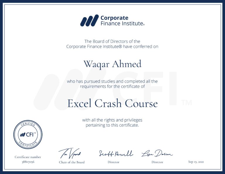 Accounting and Finance Professional Waqar, USA, education and certifications